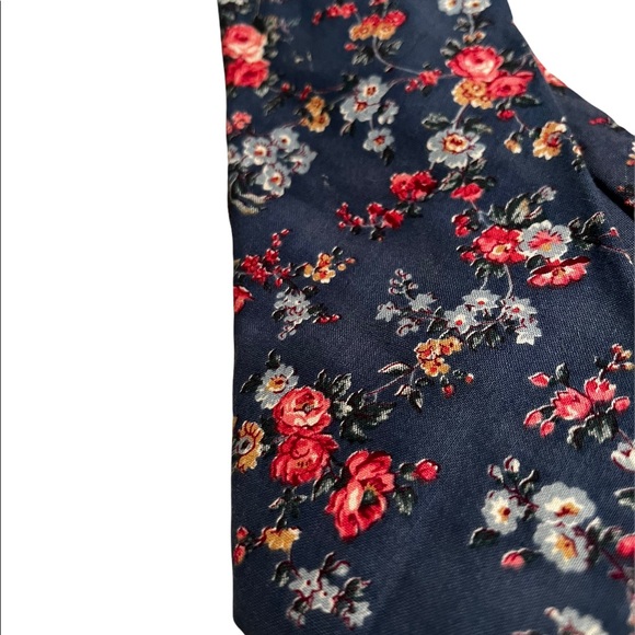 TANGO x MAX RAAB Vintage Blue & Pink Floral Cotton Tie - Picture 2 of 4